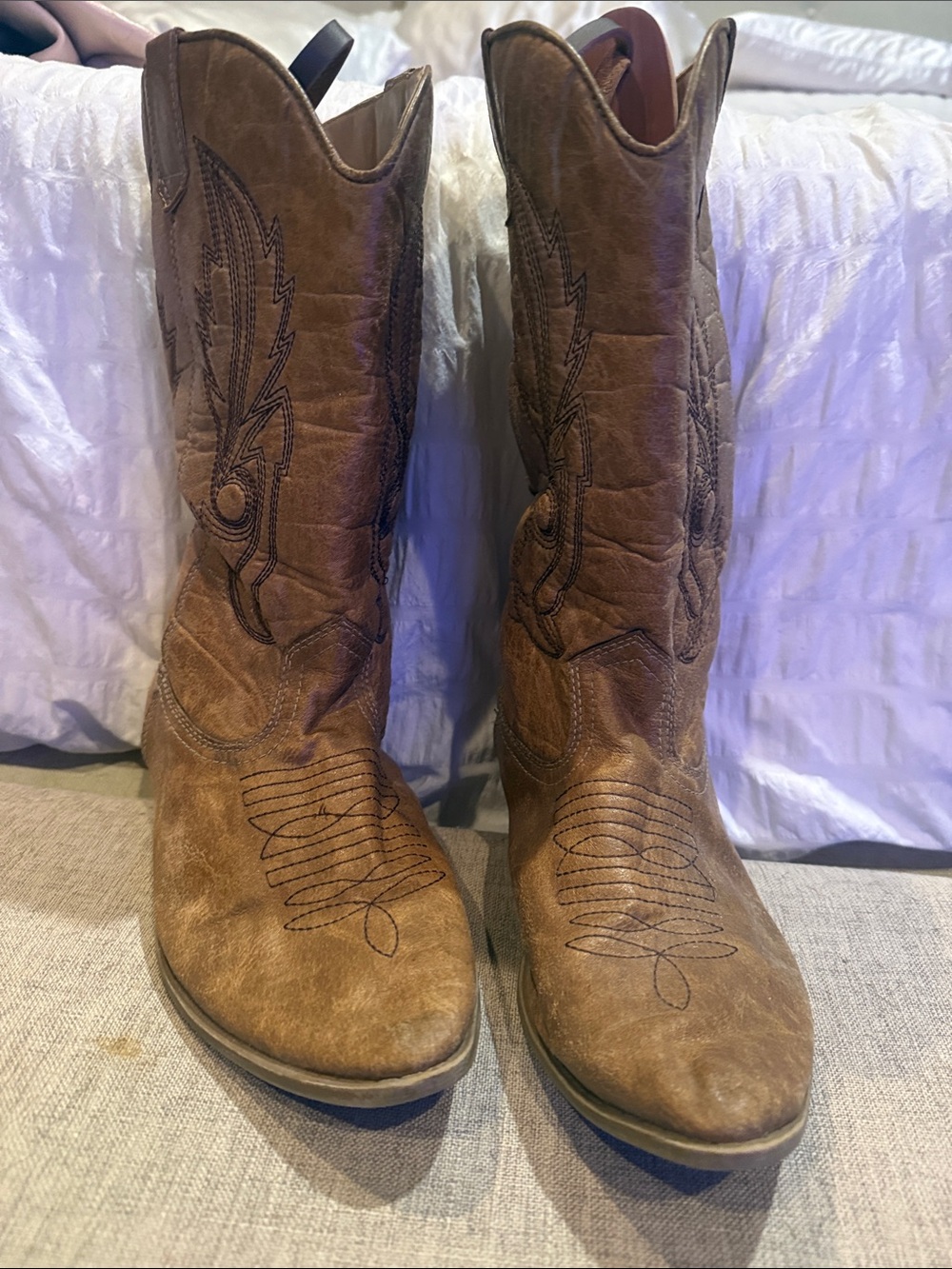 Coconuts “Gaucho” tan faux Leather Cowboy Boots - Women